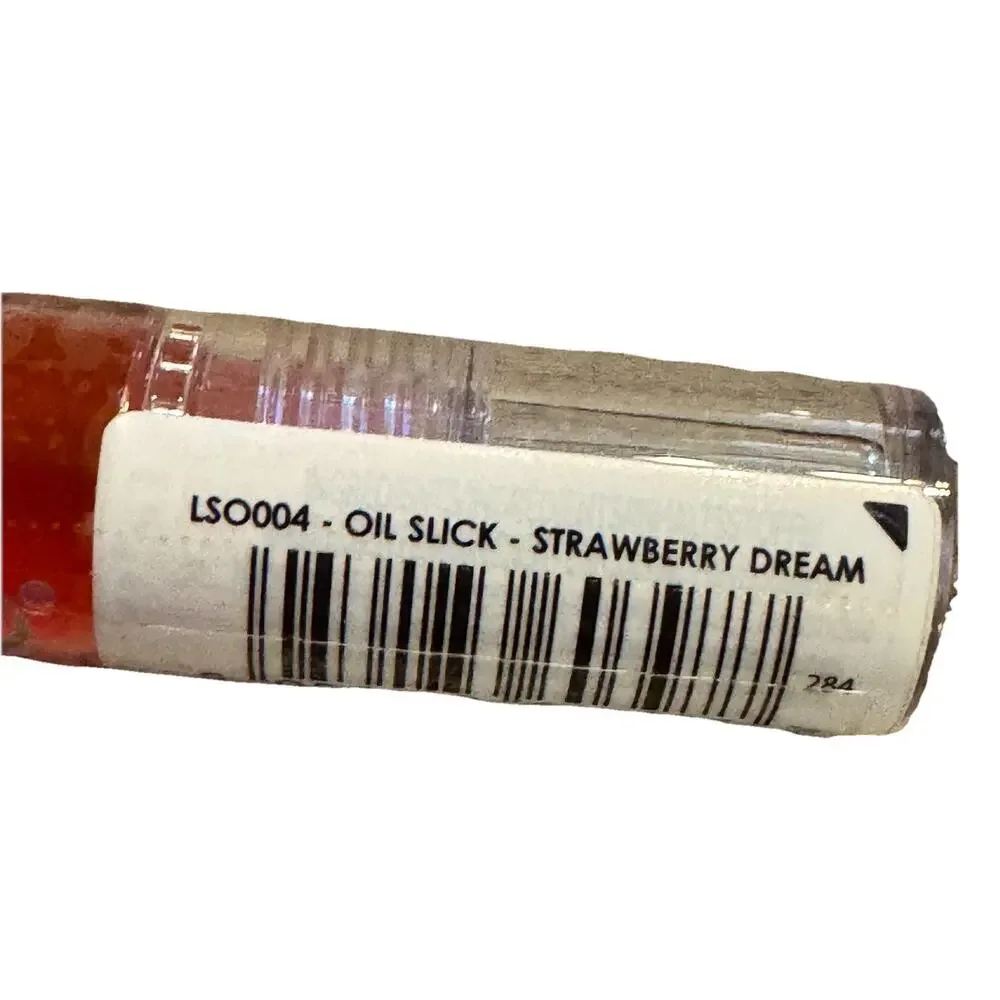 Lottie London Oil Slick, 100% Vegan Lip Oil, Strawberry Dreams, 0.12 fl